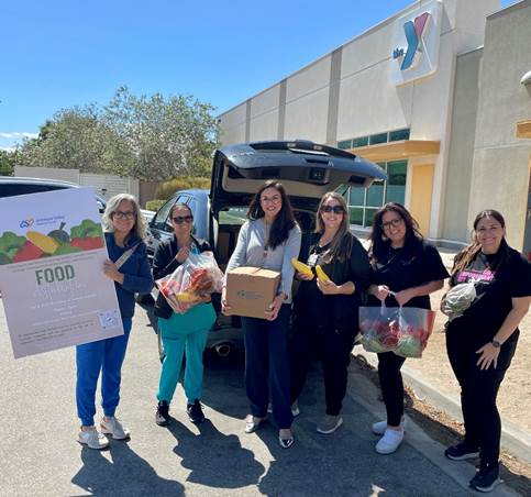 (l to r) Cynthia Dasaad, OCN – Oncology Patient Navigator, AVMC; Tanya Large, Oncology Educator, AVMC; Cynthia Frausto – Marketing Director, AVMC; Christy Monteith, OCN, FNP-C – Cancer Program Coordinator, AVMC; Cynthia Lathrop – Executive Director, AV YMCA; Whitney Bayer – Associate Executive Director, AV YMCA